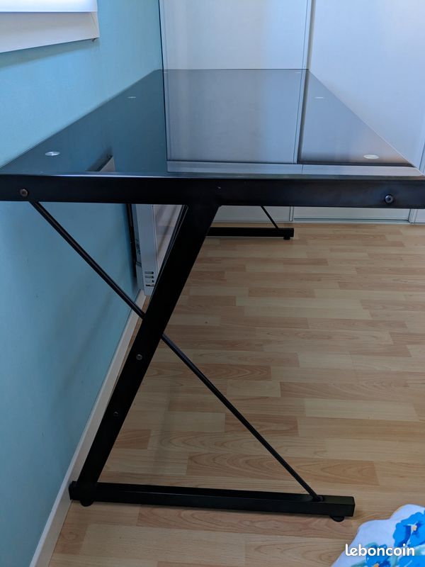 Bureau verre fumé noir (image 3)