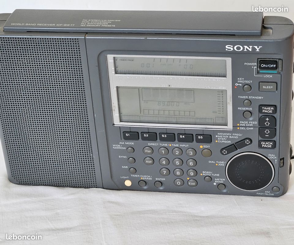 Sony icf-sw77l word band receiver ondes courtes sw- mw -lw - fm stereo tres bon etat (image 14)