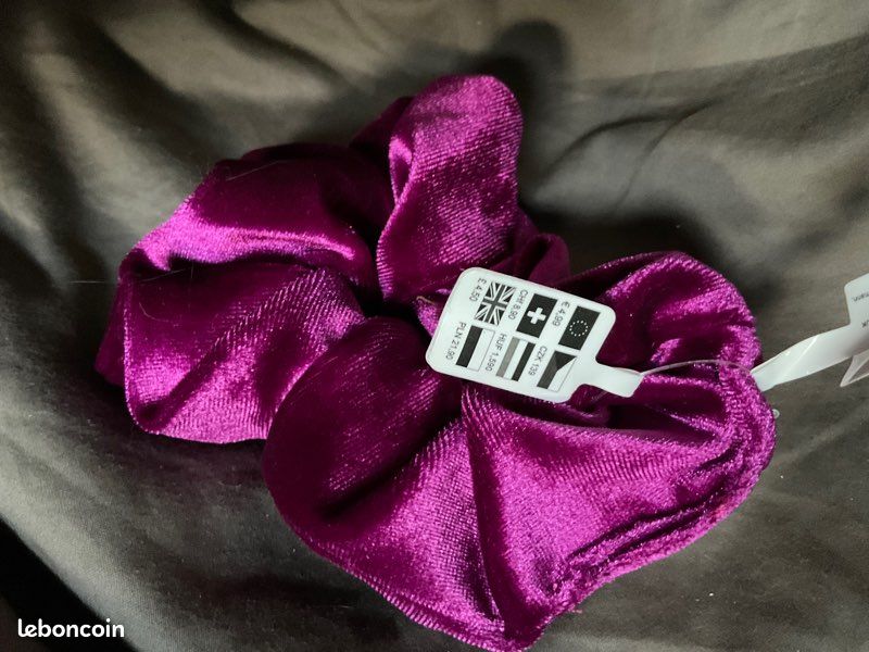 Chouchou velour rose (image 2)