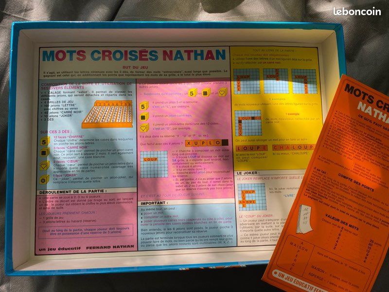NATHAN / Années 70 / Jeu de Société / GRAND JEU DES MOTS CROISÉS / Jeu Nathan / Très bel état / 590 928 / Collector / Jeu de lettres type SCRABBLE / SUDOKU etc (image 2)