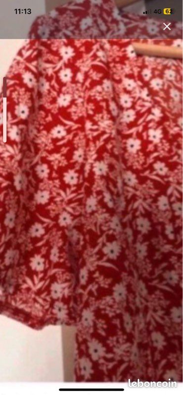 Blouse imprimée fleurs rouge femme T :42 ETAM (image 18)