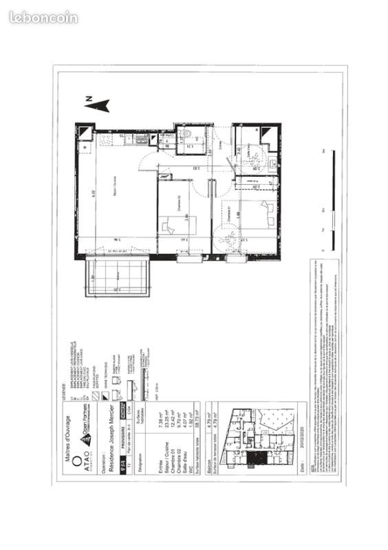 Appartement 3 pièces 58 m² · à Angers · 58 m² · 797 €