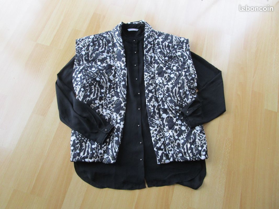 Gilet LR Collections Coton Mélangé Noir/blanc/rouge Taille S - Neuf Avec étiquettes