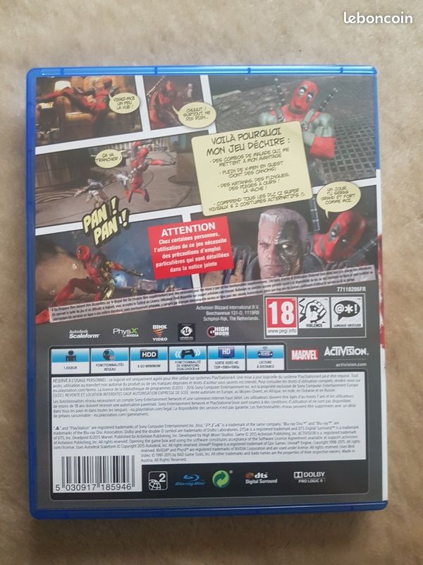 Deadpool Sur PS4 - Neuf Sous Blister - PAL - Édition Standard (Activision)