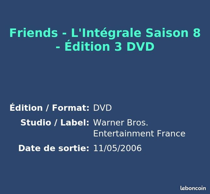 Friends - L'Intégrale Saison 8 - Édition 3 DVD (image 2)