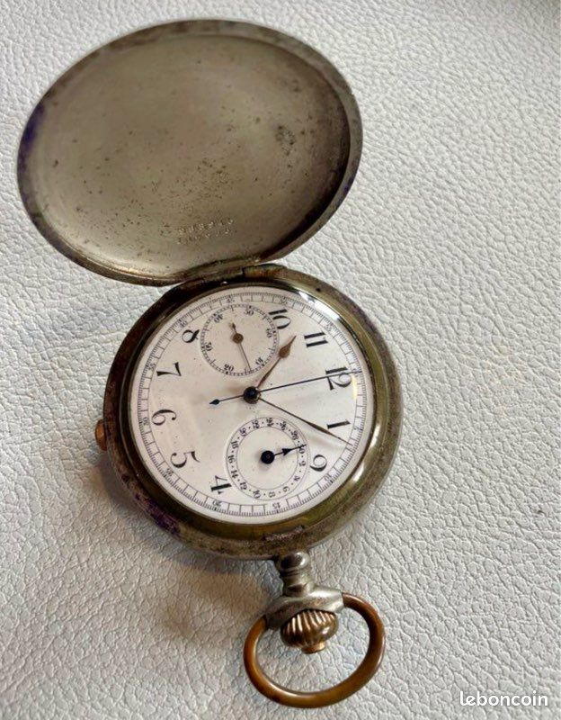 Montre à Gousset Vintage Boîtier Métal - Balancier Cassé, Pour Pièces Ou Décoration
