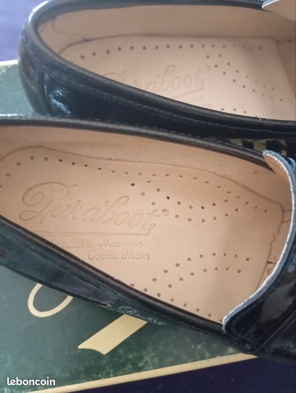 Mocassins vernis bleu marine noir - 37 - Paraboots (image 7)
