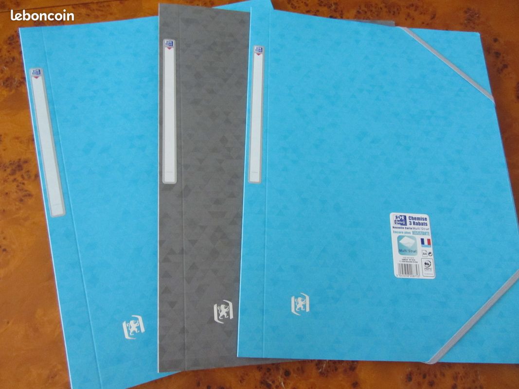 Lot de 3 chemises Oxford cartonnées à rabats et élastiques (image 2)