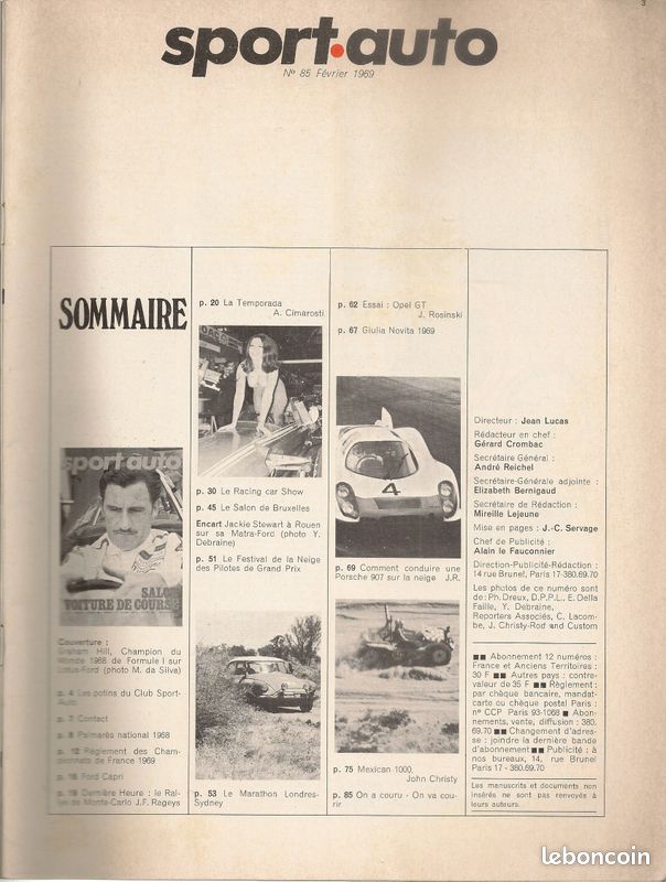 Sport auto 85 1969 temporada argentina 1968 mexican 1000 marathon londres sydney (image 2)