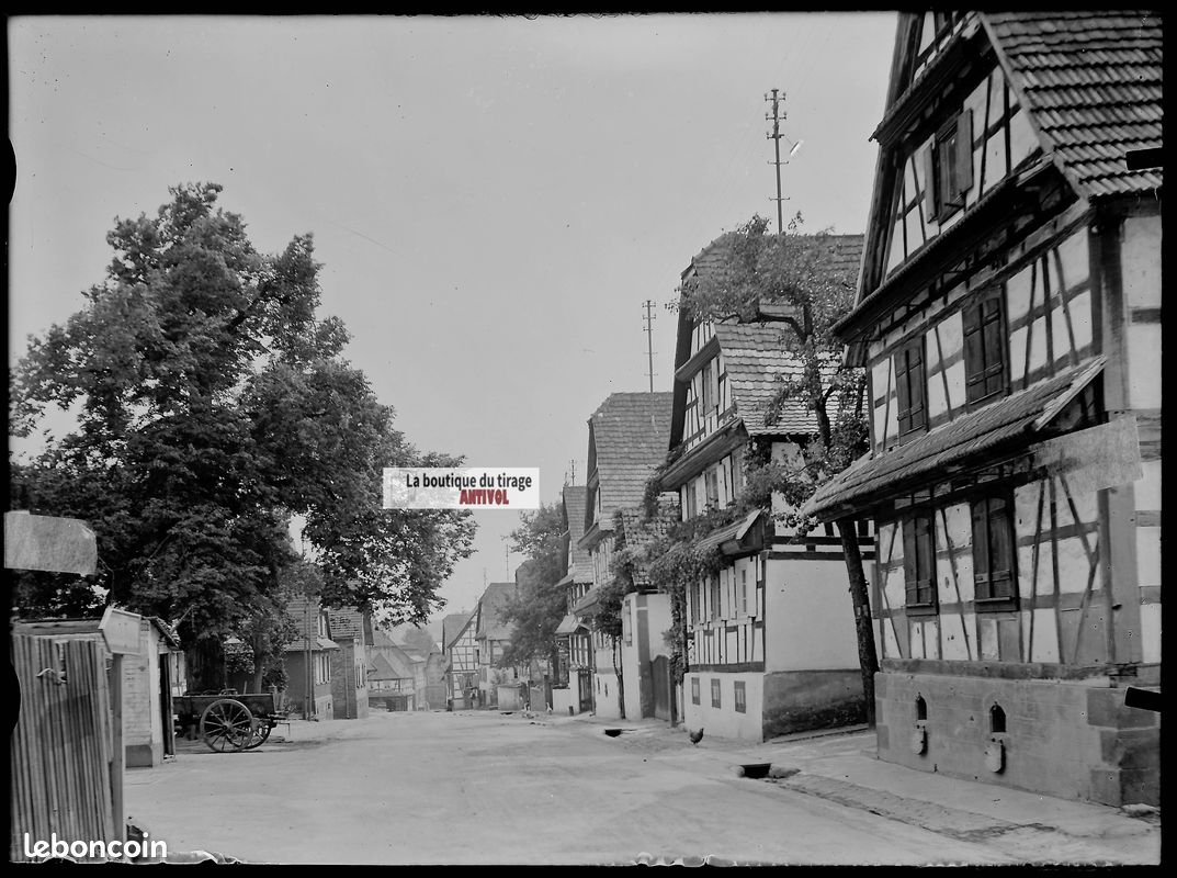Plaque verre photo ancienne positif noir & blanc 13x18 cm Colmar église