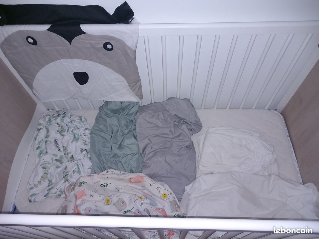 Lit 70x140 sommier matelas drap (image 5)
