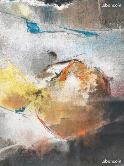 Tableau Lithographie originale, signé Messager milieu XX ème " Nature morte aux fruits" (image 5)