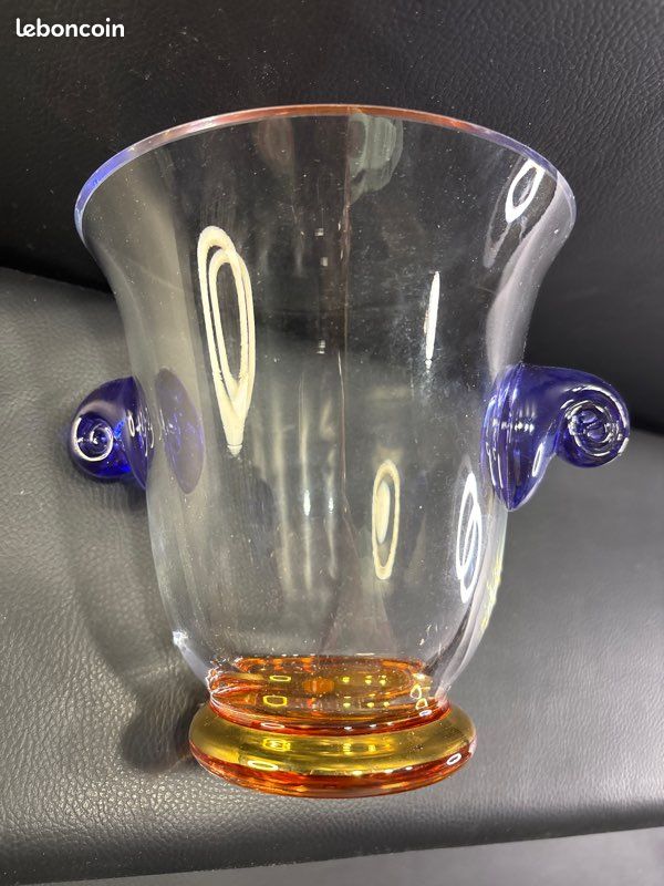 Seau à glaçons ou vase art déco en verre (image 4)