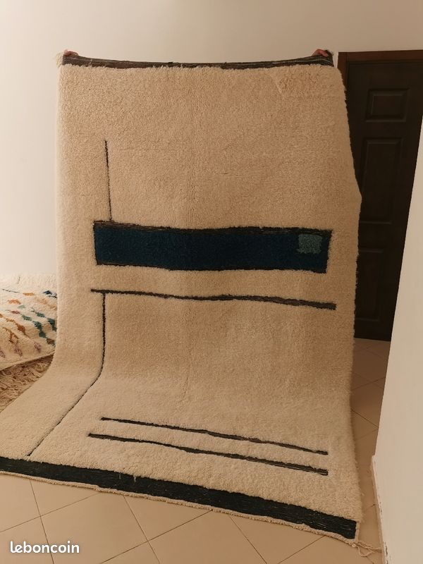 Tapis Berbère art déco blanc (image 4)