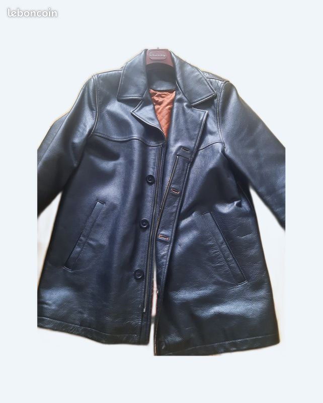 Veste cuir vintage vachette (image 1)