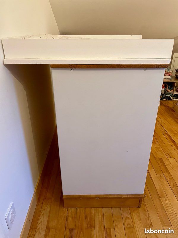 Commode table langer bois massif + étagère (image 5)