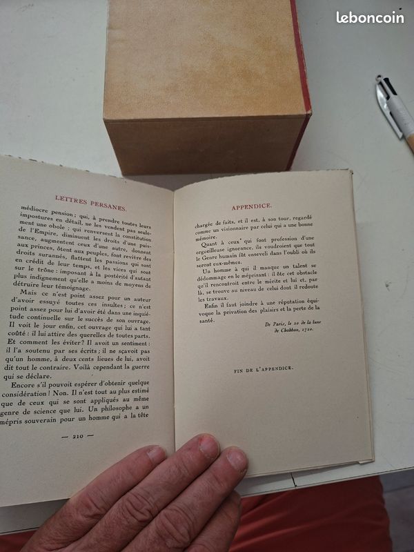 4293: Montesquieu Lettres Persanes 2 Tomes Sous Coffret 1945 1946 (image 8)