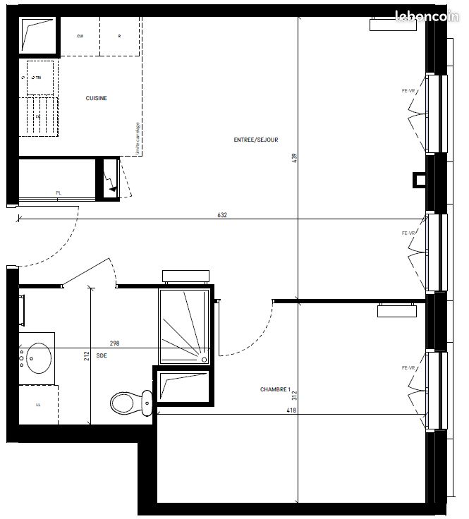 Appartement a louer serris - 2 pièce(s) - 43 m2 - Surfyn