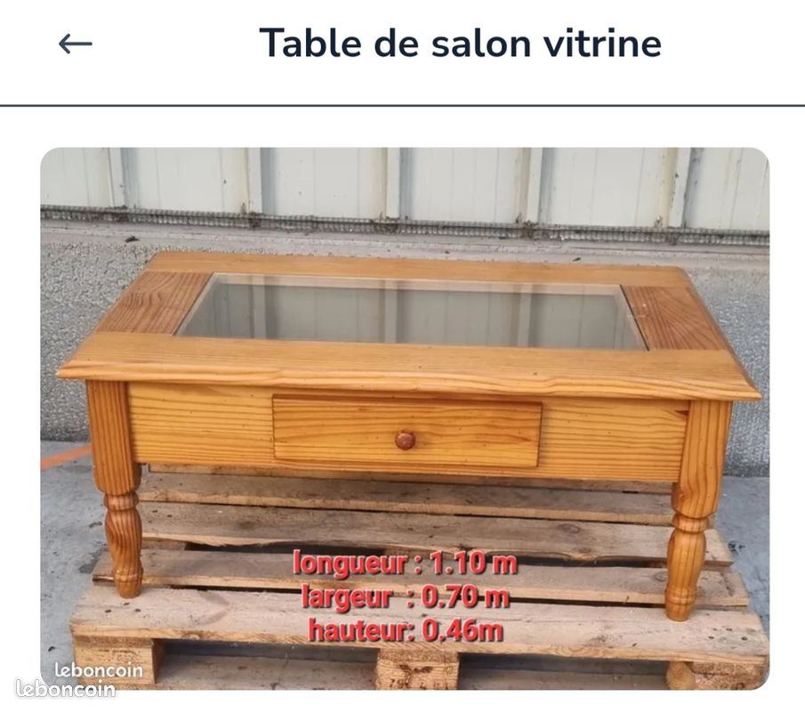 Table de salon vitrine (image 1)