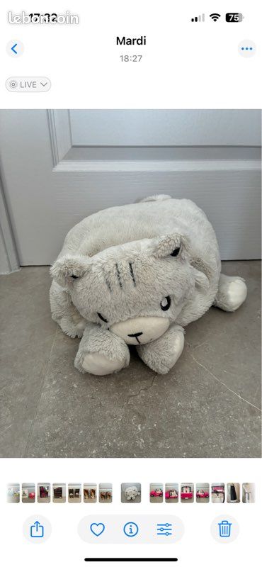 Oreiller doudou chat (image 1)