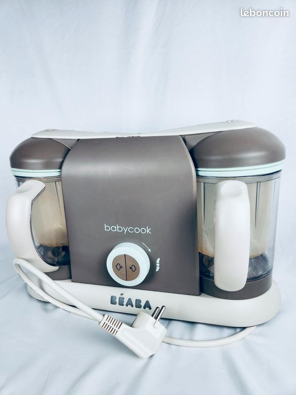 Béaba Babycook Duo Robot Cuiseur Mixeur – Taupe & Vert Eau TBE (image 1)