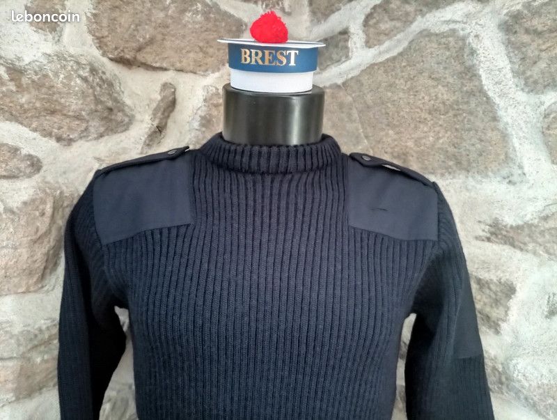 Pull jersey de la marine nationale, bleu marine, Léo Minor, taille