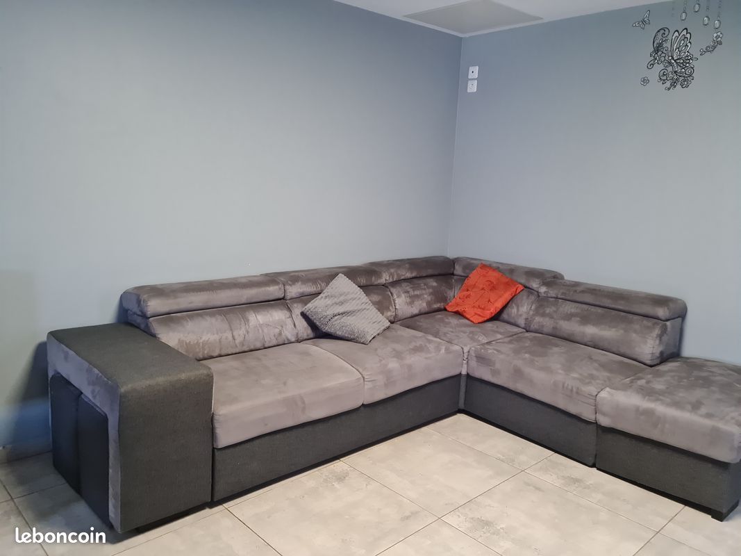 Vend canapé + peut se convertir en lit + 2 poufs (image 1)