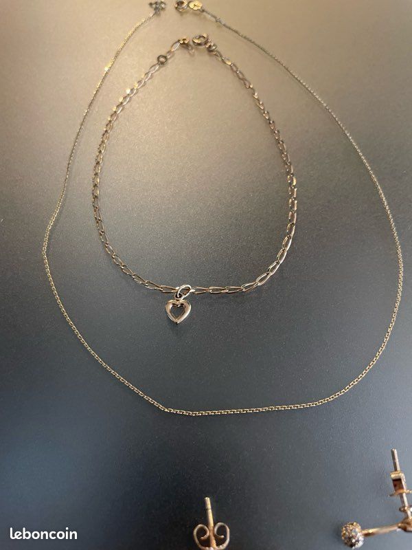 Collier bracelet boucles d'oreille et bague en plaqué or (image 4)