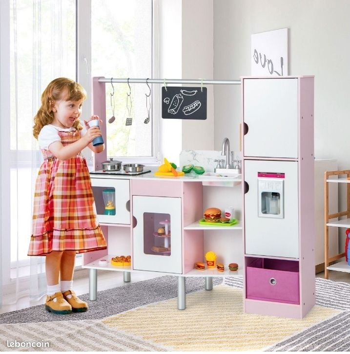 Cuisinette Et épicerie 2-en-1 Pour Enfants, Jeu Double Face Avec Lumière, Multicolore
