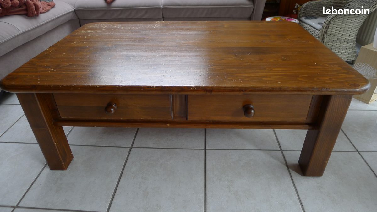 Table basse en pin massif de 120 x 80 x 43 cm (LxPxh) (image 2)