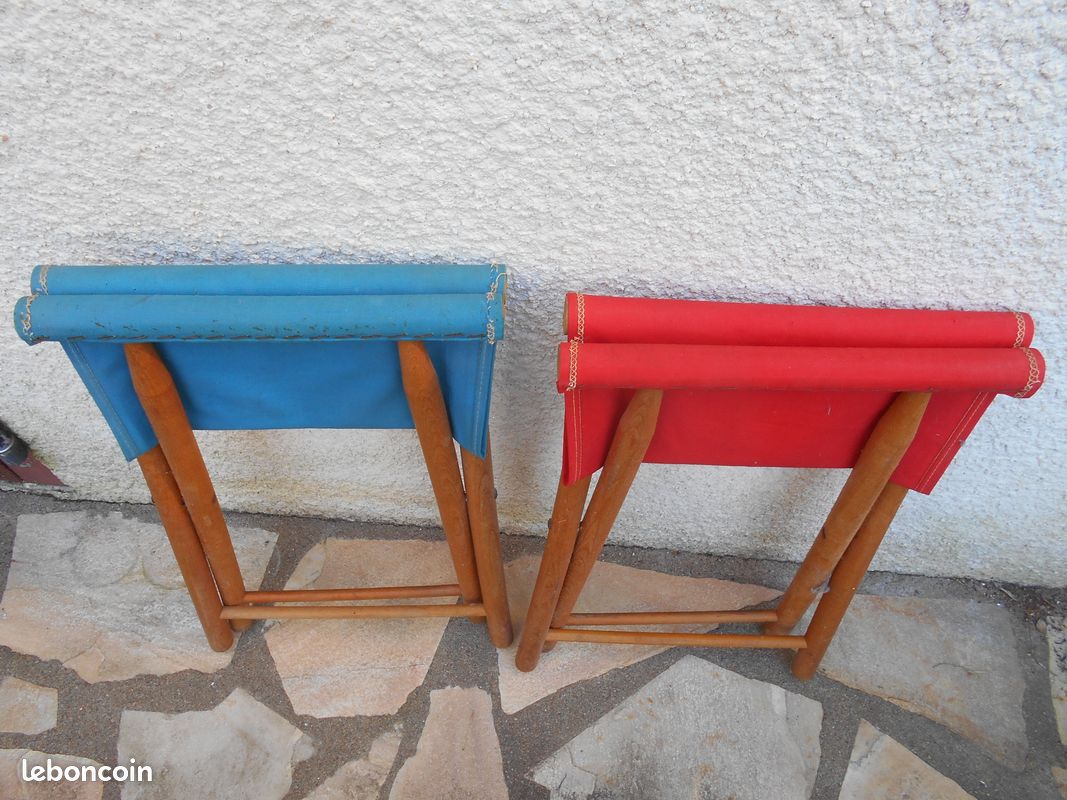 Lot De 2 Sièges De Pêche Pliables Vintage – Vinyle – Occasion