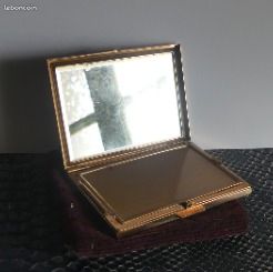 Poudrier De Sac Patrys Doré - Occasion En Très Bon état, Avec Miroir - Dimensions 8 X 6