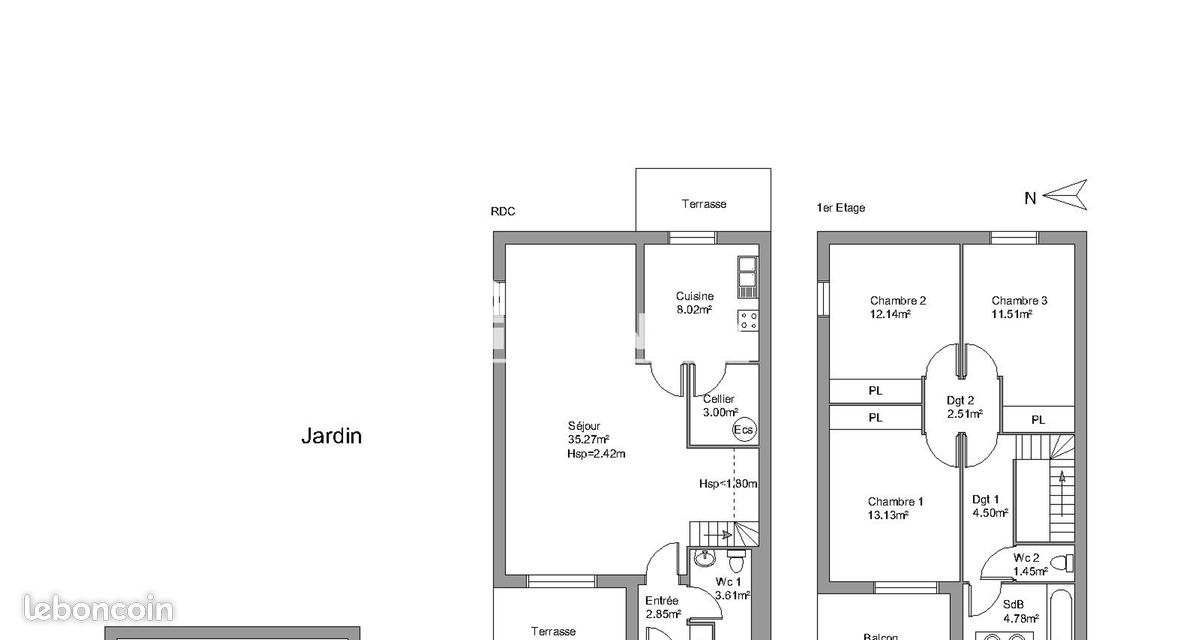 Maison 4 pièces 103 m² · à Les Angles · 103 m² · 995 €/mois