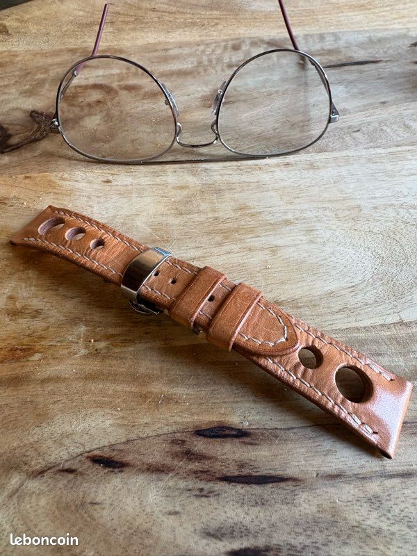 Bracelet De Montre En Cuir Grainé Camel – 12 Mm De Large (neuf, Sans étiquette)