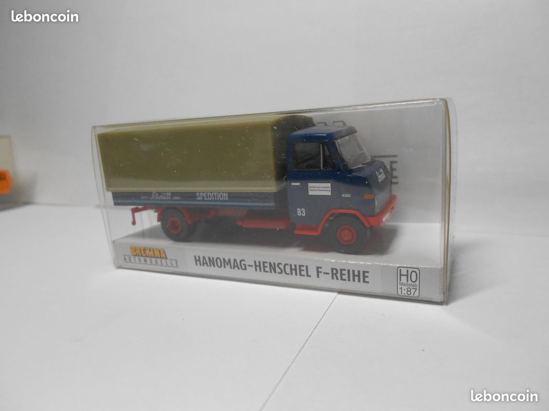 MAN F7 + Semi-remorque Bâchée 1970 – Brekina 1/87 HO, Blanc/orange