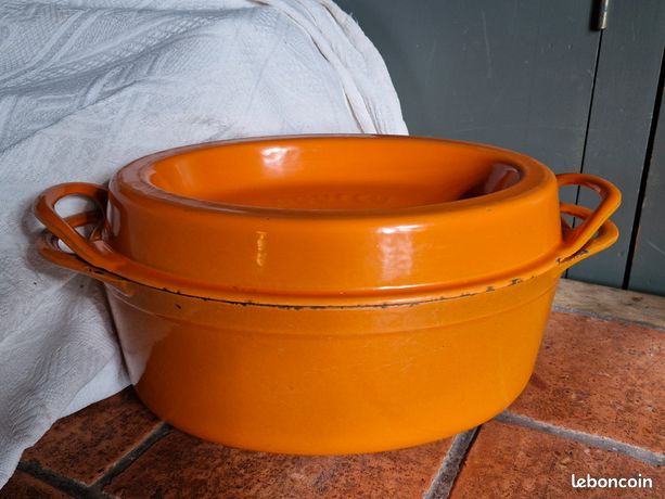 Casserole Ovale Cousances André N°24 – Fonte Naturelle, Vintage, Pour Gaz/électrique
