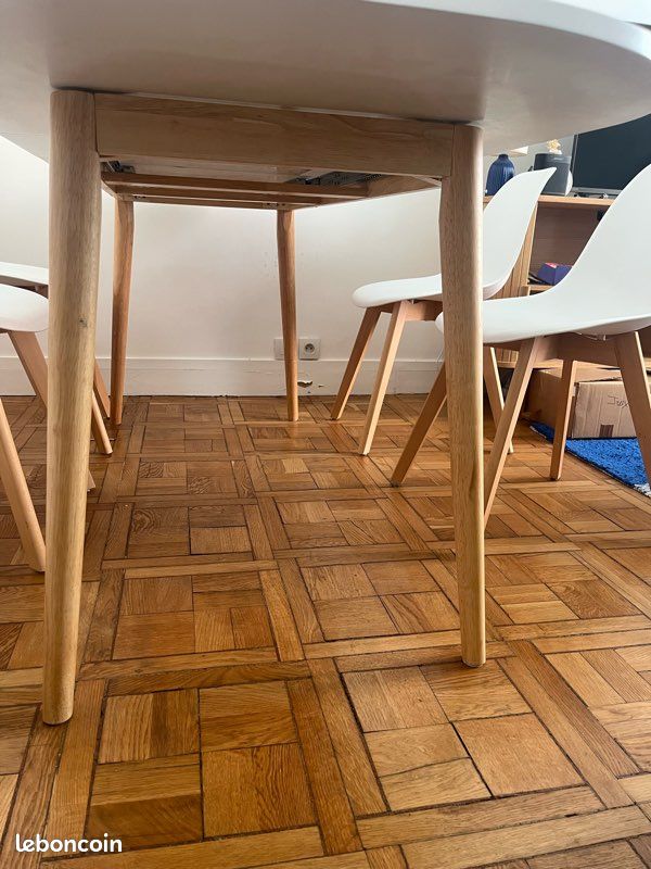 Table à manger extensible blanche 4-8 personnes (image 10)