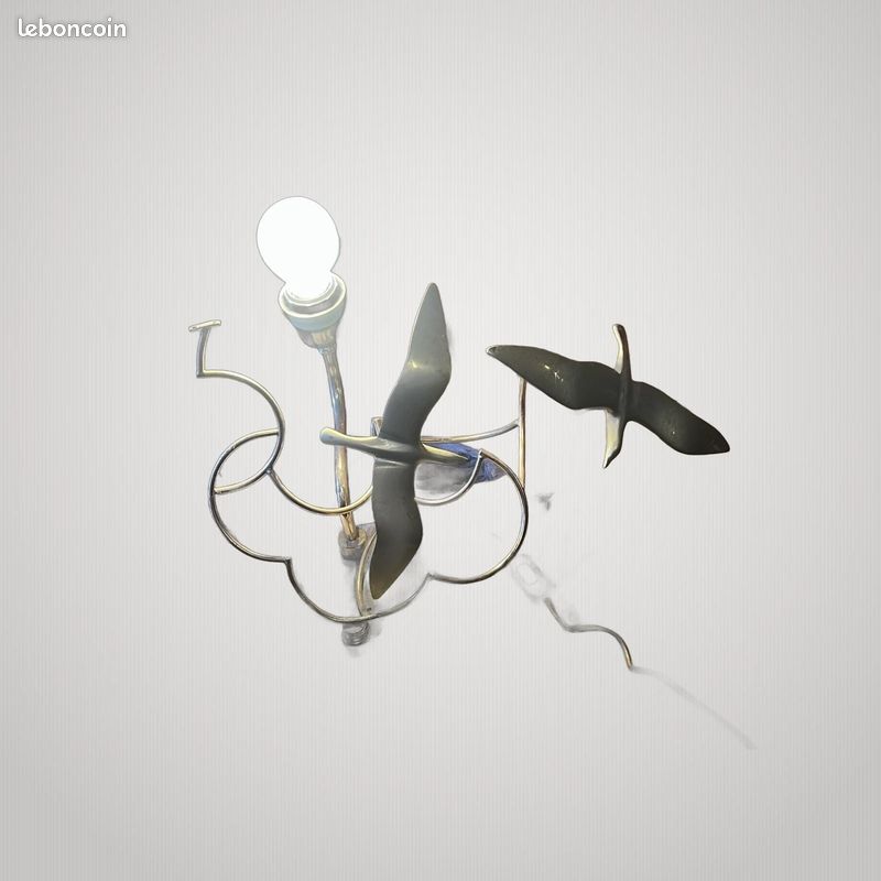 Lampe Vintage Lancia Lanciotto Galeotti Maison Charles Mouettes Laiton (image 3)
