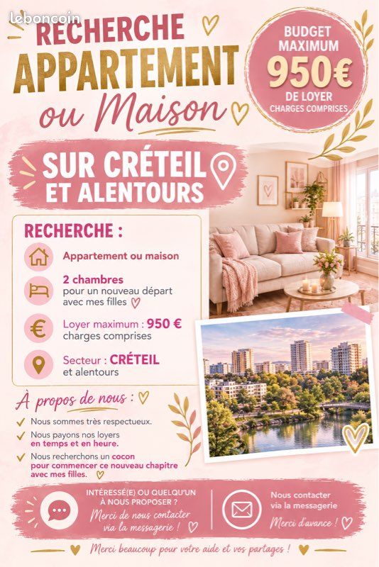 Appartement 3 pièces 65 m² · à Créteil · 65 m² · 950 €/mois