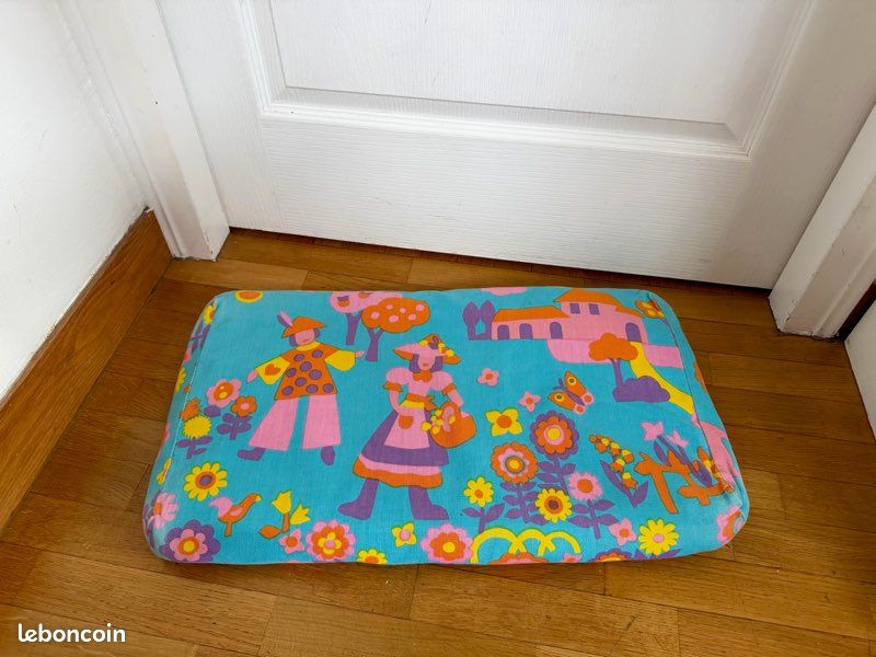 Coussin vintage Romanex de Boussac “Patapon” – Pascaline Villon 1971 🌼 (image 1)