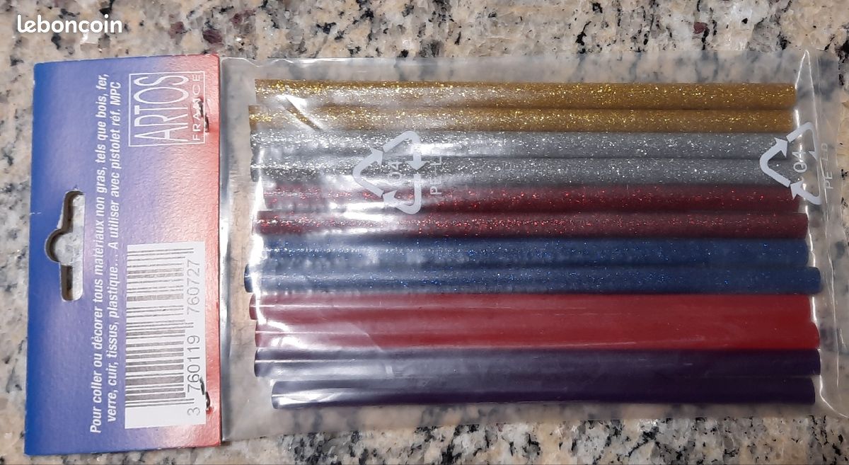 2 Lots de 12 bâtons 140 x 7mm pour pistolet à colle chaude 6 couleurs pour vos loisirs créatifs (image 2)
