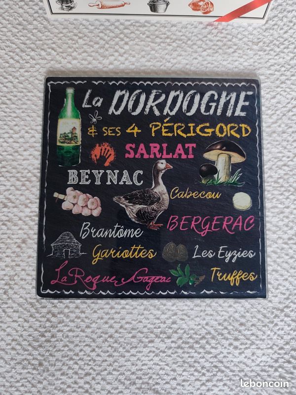 Joli Dessous de Plat Neuf "La Dordogne & ses 4 Périgord" (20x20 cm) (image 4)