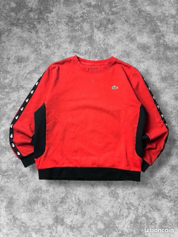 Pull Lacoste sport rouge logo Lacoste manches - L (image 1)
