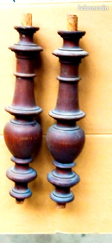 2 Pieds tournés en chêne (image 1)