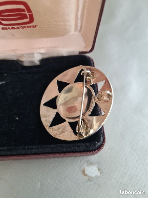 Broche Orientale Ancienne En Argent Massif Avec Poinçons - Occasion Très Bon état