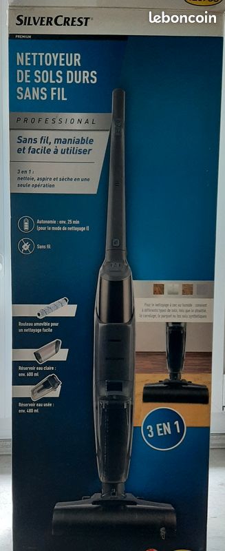 Nettoyeur De Sols Sans Fil Silvercrest - Bâton 14.8V, 26 Min D'autonomie, Sans Sac - Blanc