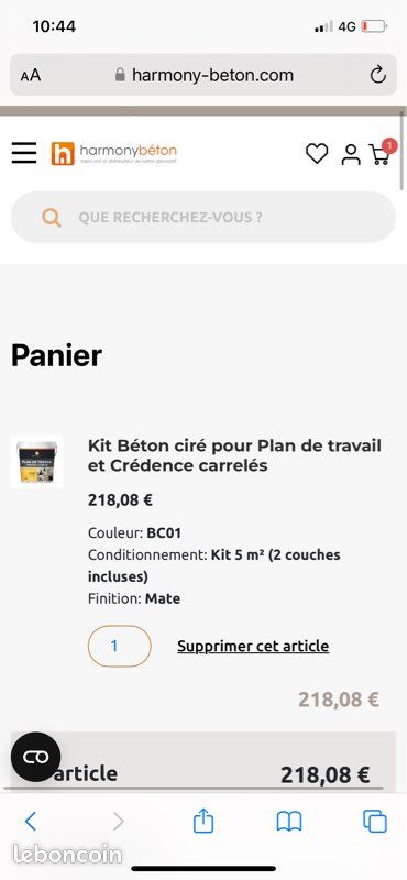 Kit Béton ciré 5 m2 - Harmony Béton (image 1)