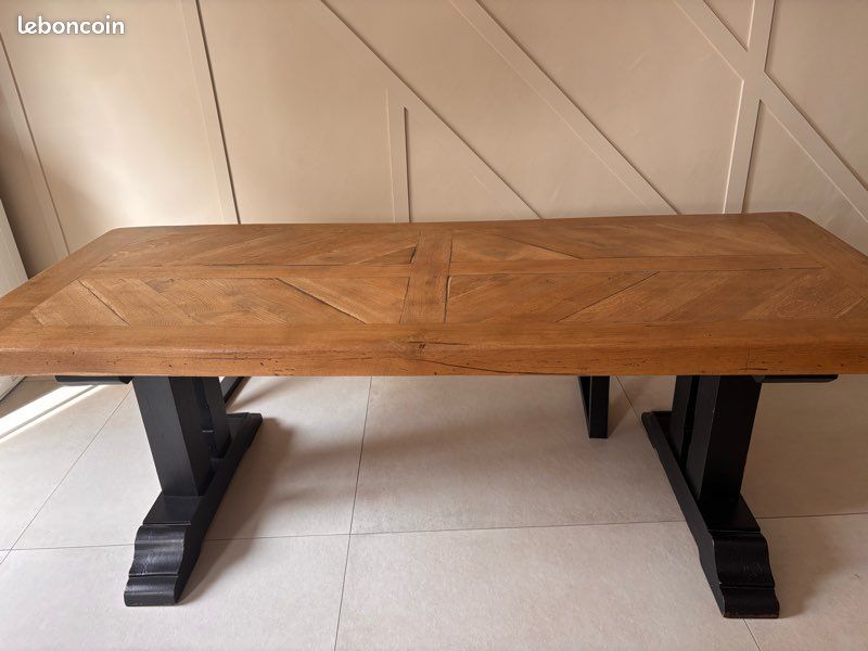 Table de salle à manger en chêne massif + banc assorti (image 1)