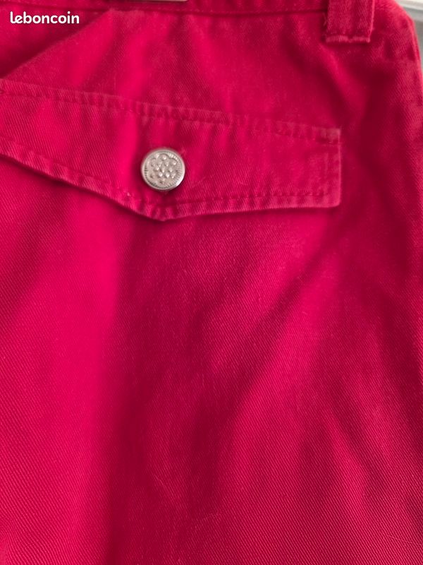 Pantalon rouge taille 44 en coton épais avec des grandes poches (image 3)