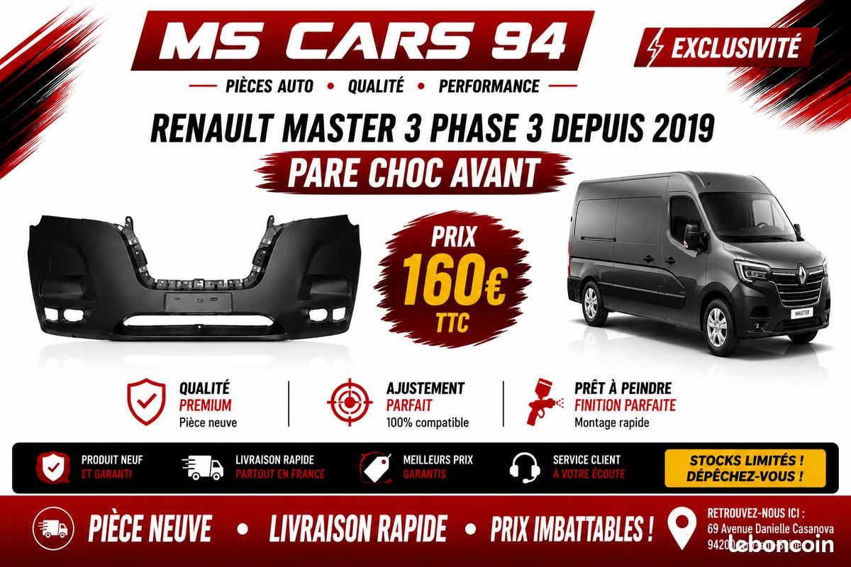 Pare choc renault master 3 phase 3 apres 2019 master 4 (image 1)